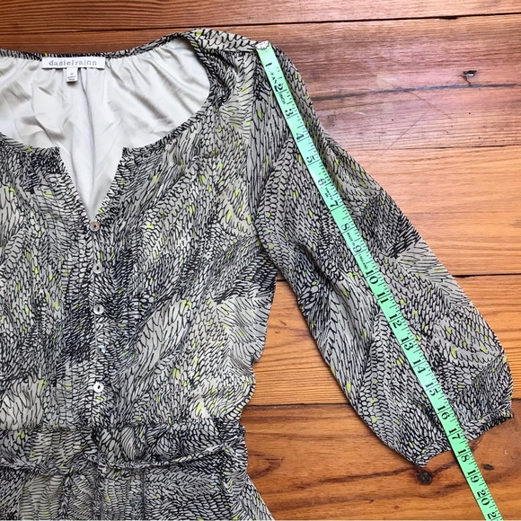 Daniel Rainn Black Yellow Beige Gathered Waist Dress, EUC, XS - Picture 11 of 16